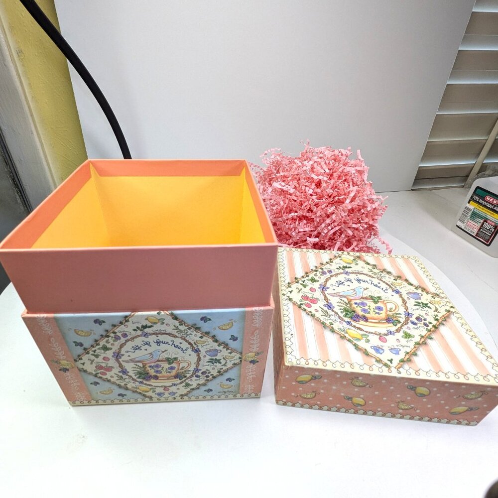 Joy Marie Heimsoth Keepsake Gift Box "Lift Up Your Heart" Birds, Floral, Lemons